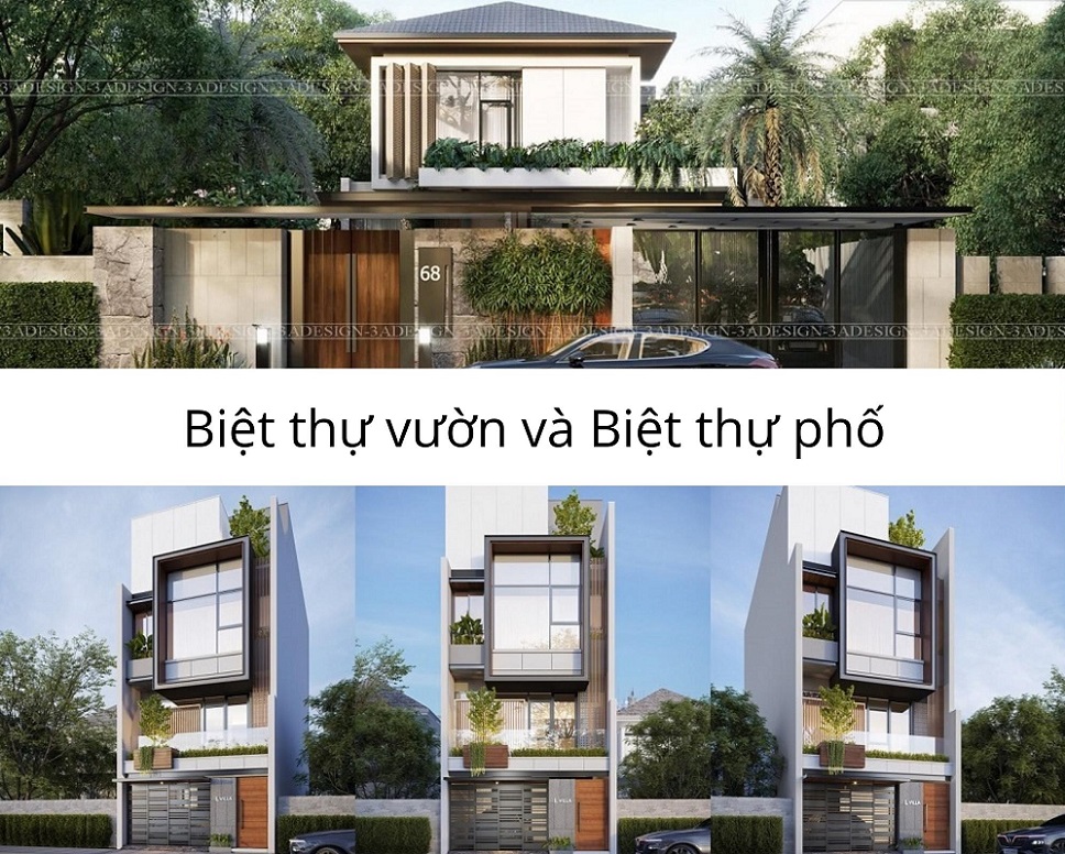 biệt thự vườn và biệt thự phố