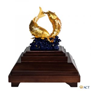 Quà tặng Đôi Cá Chép dát vàng 24k ACT GOLD ISO 9001:2015(Mẫu 1)