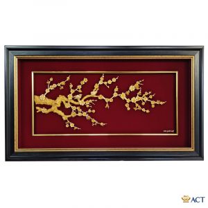 Quà tặng tranh Cành Mai dát vàng 24k ACT GOLD ISO 9001:2015