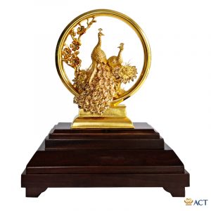 Quà tặng Chim Công dát vàng 24k ACT GOLD ISO 9001:2015(Mẫu 3)