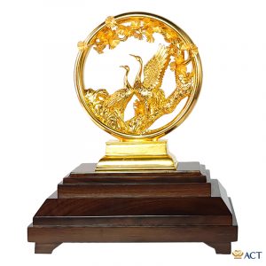 Quà tặng Chim Hạc dát vàng 24k ACT GOLD ISO 9001:2015(Mẫu 4)