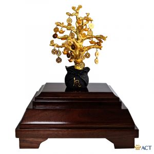 Quà tặng Chậu Cây Tài Lộc dát vàng 24k ACT GOLD ISO 9001:2015