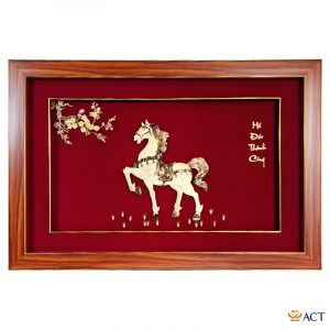 Tranh Ngựa Tài Lộc dát vàng 24k ACT GOLD ISO 9001:2015 (Mẫu 1)