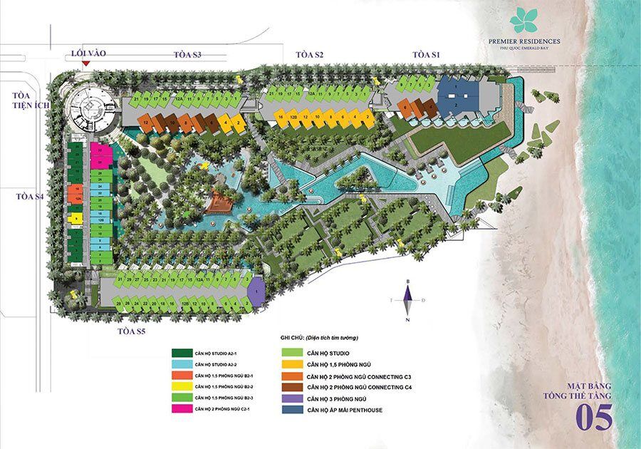 Mặt bằng tầng 5 Premier Residences Phu Quoc Emerald Bay