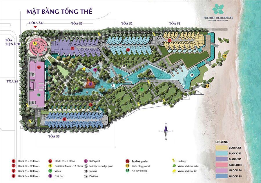 Mặt bằng tổng thể Premier Residences Phu Quoc Emerald Bay