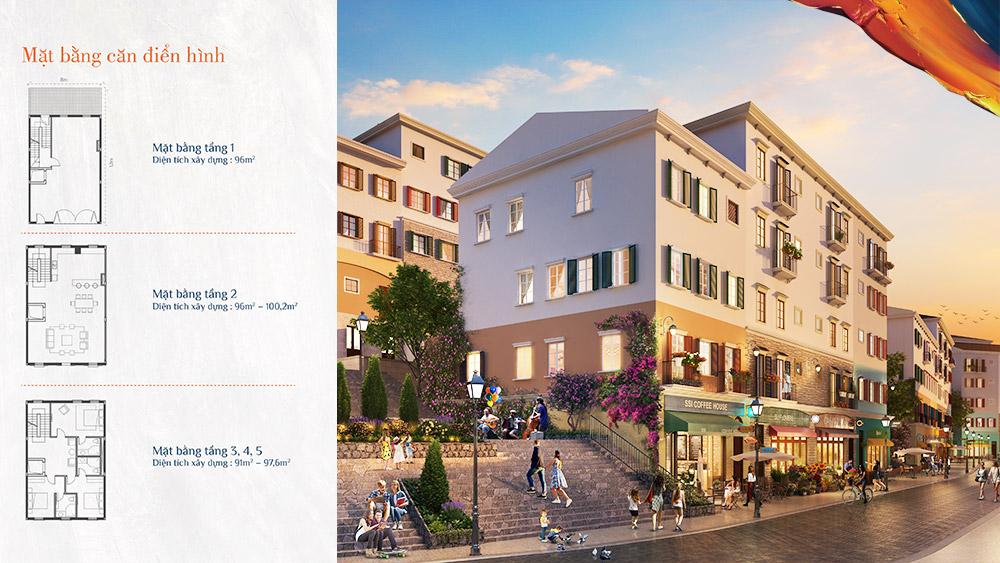 Mặt bằng chi tiết shophouse Sun Premier Village Primavera