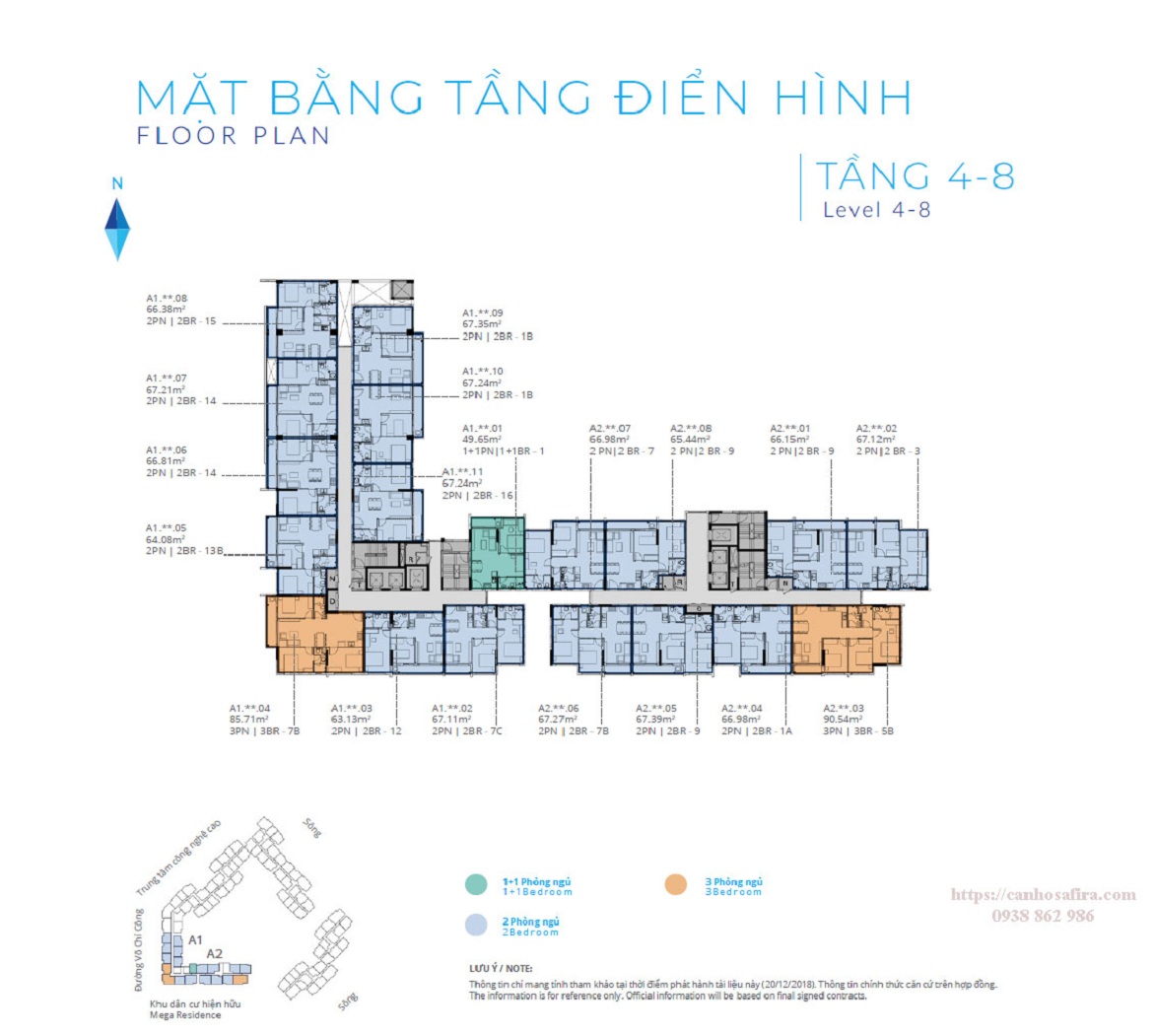 Mặt bằng tháp A Safira