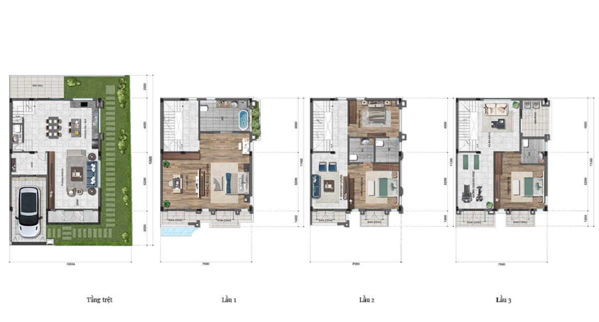 Mặt bằng biệt thự The Classia