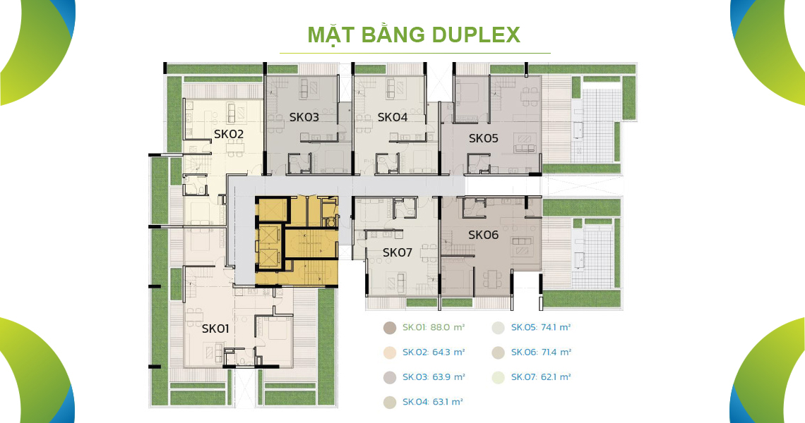 MẶt bằng Duplex Opal Skyview