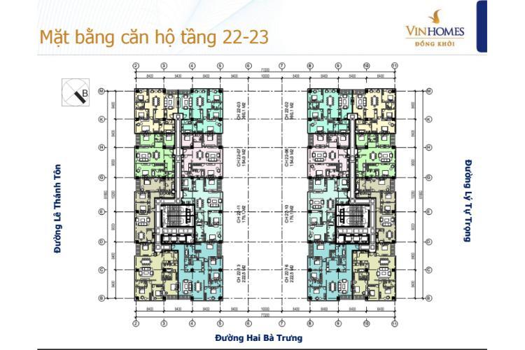 Mặt bằng Vinhomes Đồng Khởi -tầng 22-23