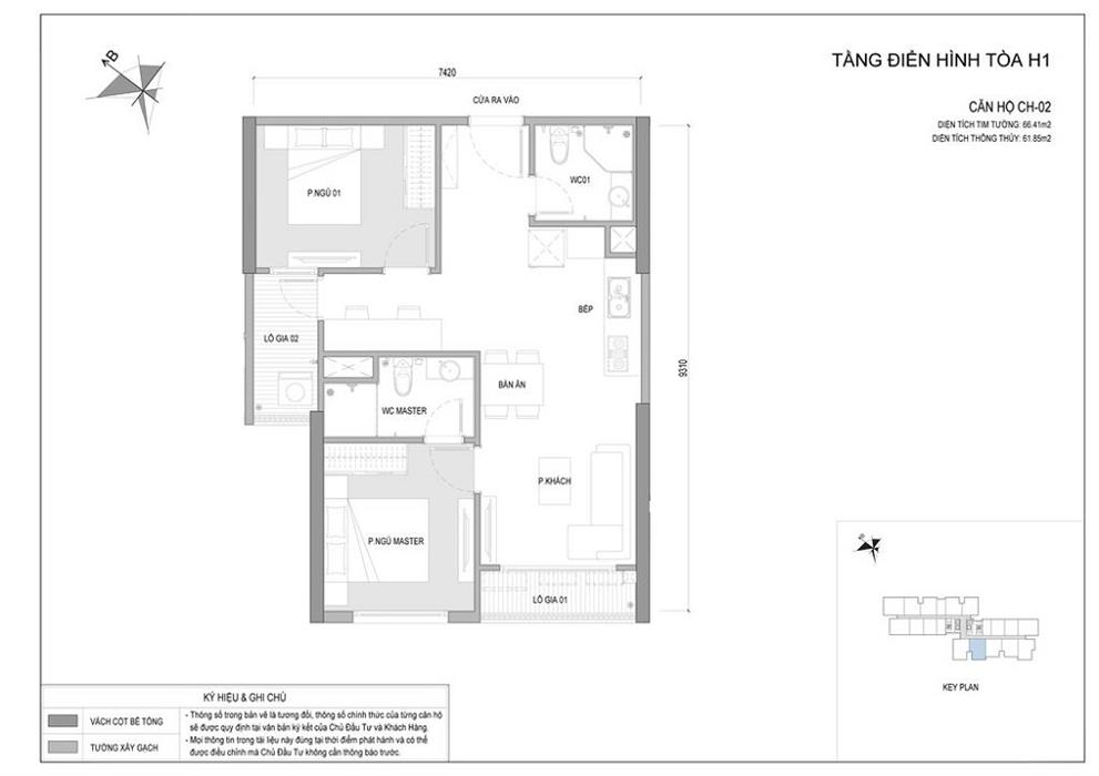 Mặt bằng căn hộ Vinhomes New Center -2