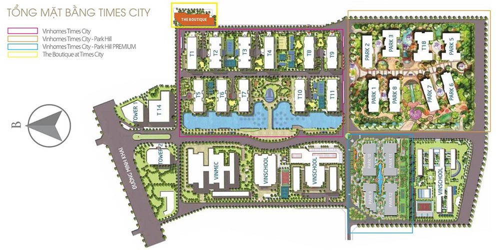 Mặt bằng tổng thể Vinhomes Times City