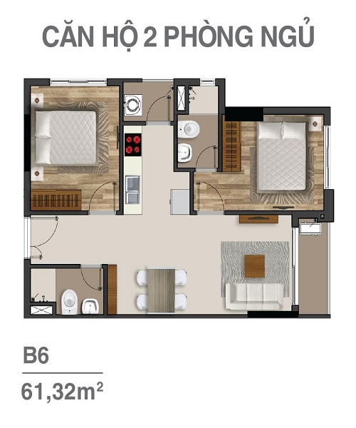 mặt bằng căn hộ Moonlight Residences -1