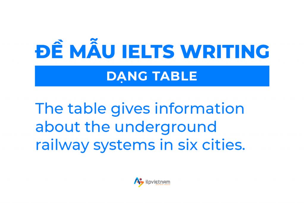 Đề mẫu IELTS Writing task 1 dạng table