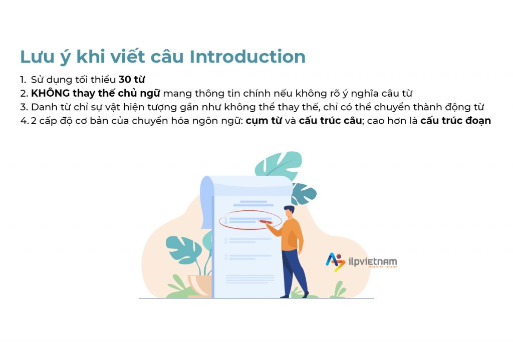 Lưu ý khi viết câu Introduction IELTS Writing Task 1