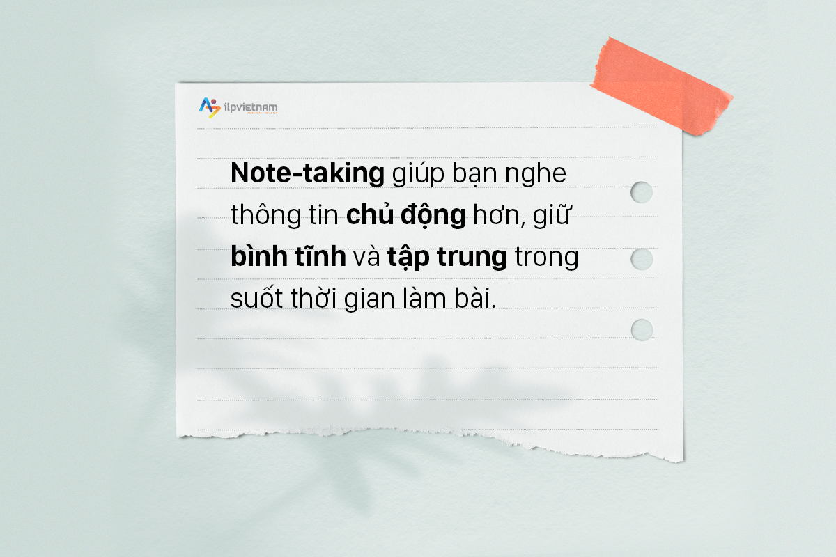 dùng note-taking trong cách làm bài multiple choice