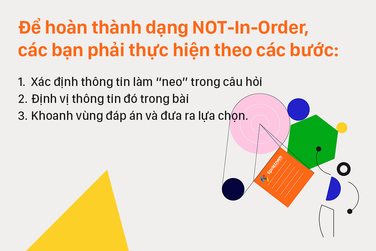 cách làm ielts reading dạng câu hỏi not in order