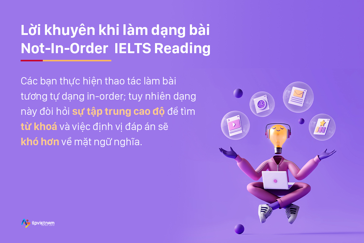 cách làm bài reading ielts dạng câu hỏi not-in-order