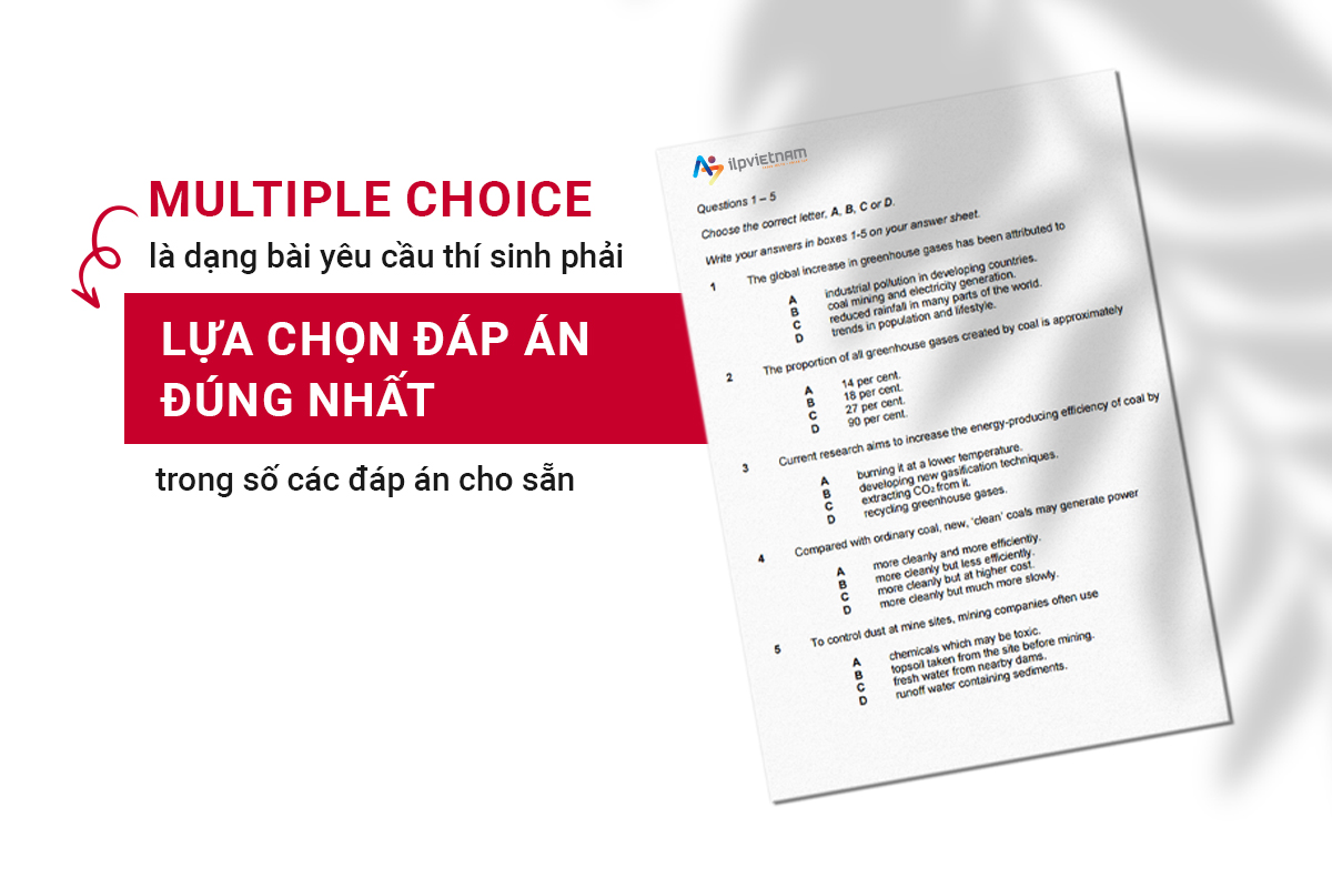 thông tin tổng quan dạng bài multiple choice ielts reading