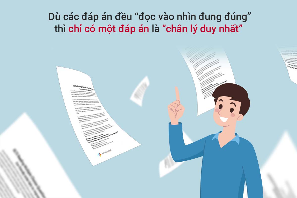 khắc phục lỗi khi làm bài multiple choice ielts reading loại 1