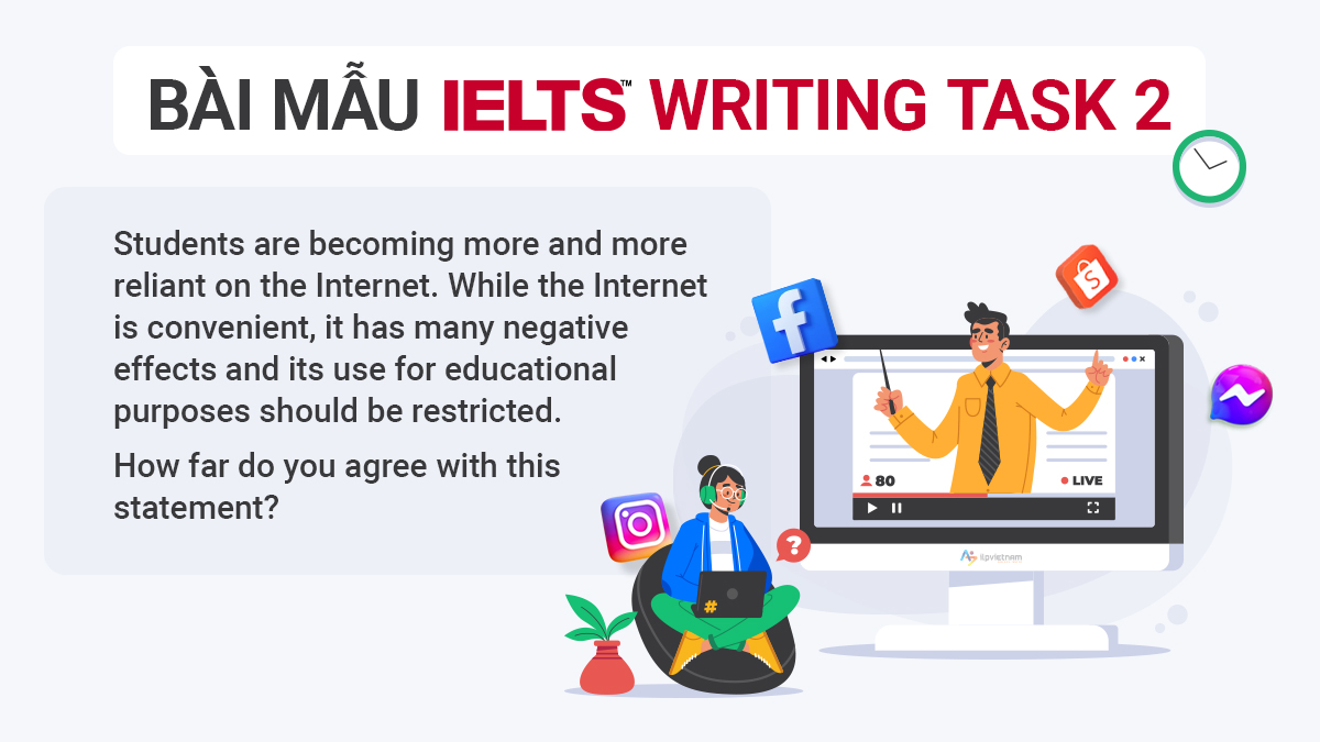 BÀI MẪU IELTS WRITING TASK 2 BAND 7.0 CHỦ ĐỀ INTERNET