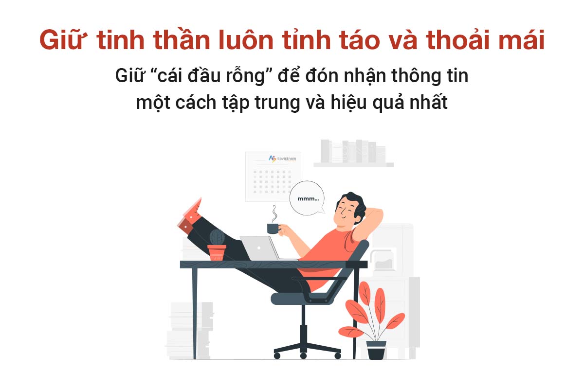 giữ tinh thần tỉnh táo để tăng sự tập trung khi nghe