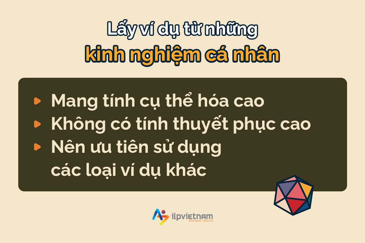 lấy ví dụ ielts writing task 2 từ kinh nghiệm thực tế