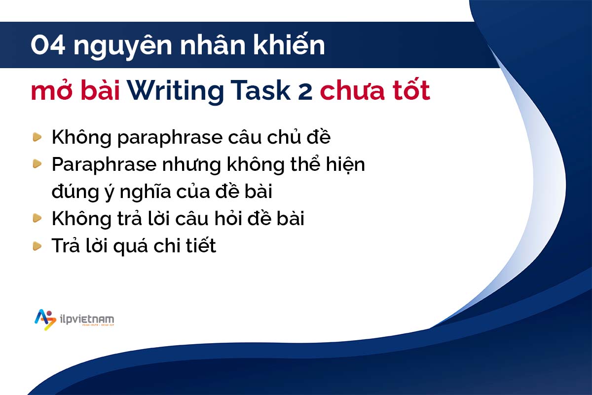 4 lý do tại sao viết mở bài writing task 2 chưa tốt