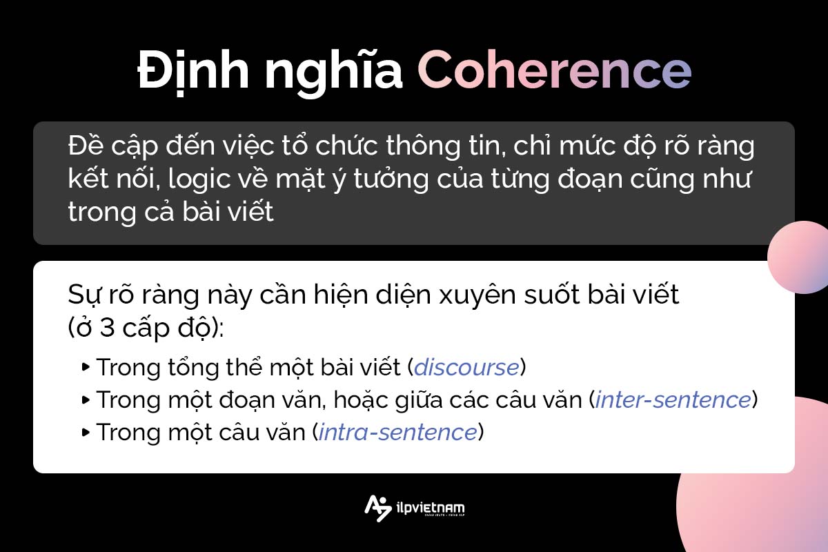 tiêu chí coherence & cohesion - định nghĩa coherence