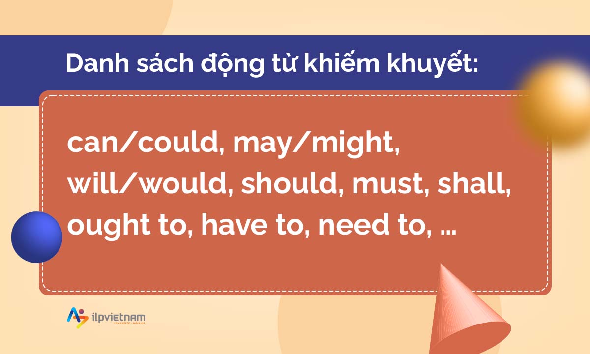 những động từ khiếm khuyết trong tiếng anh