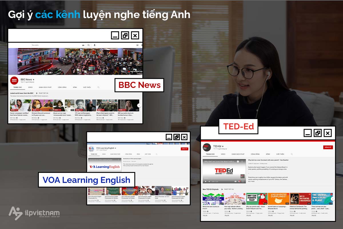 kênh luyện nghe tiếng anh trực tuyến