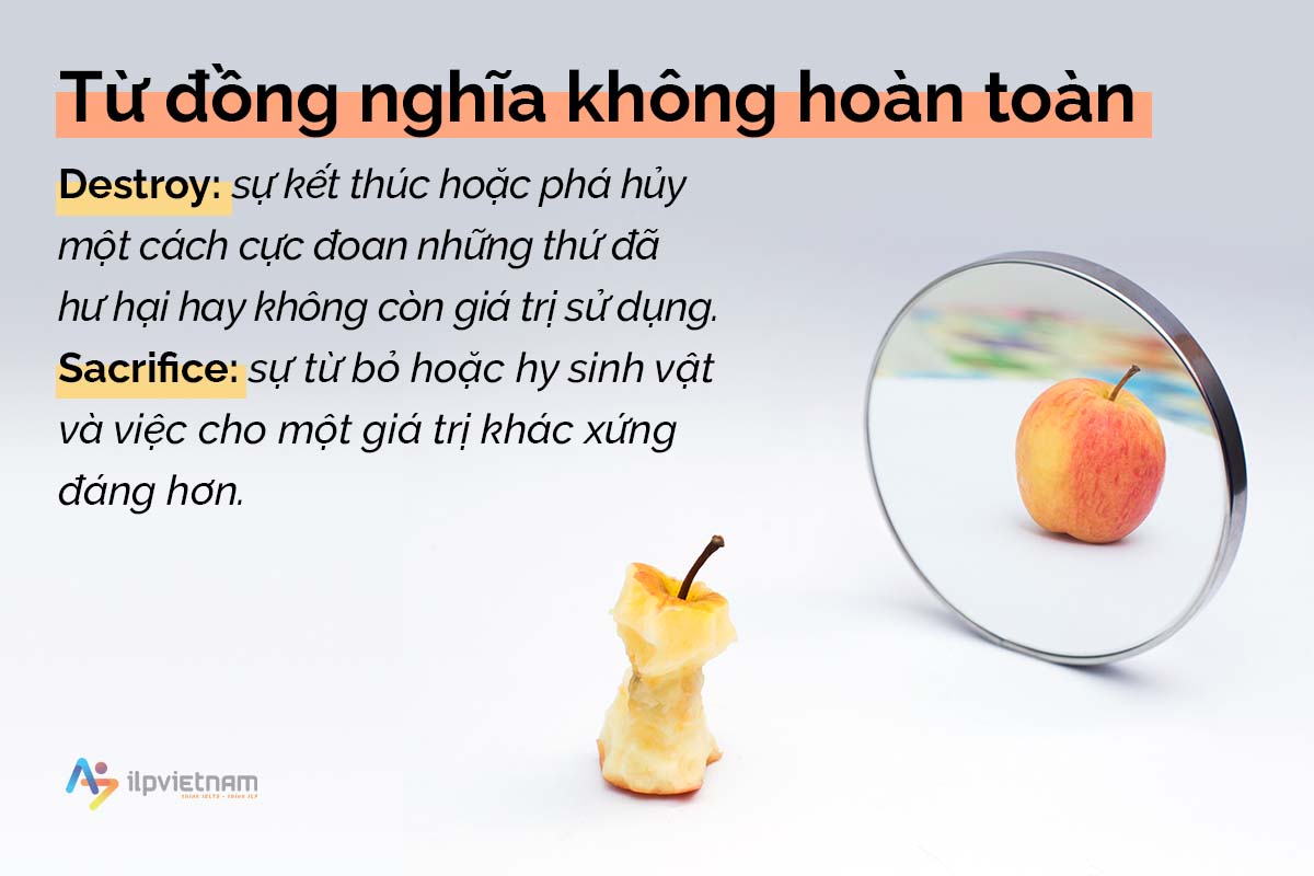 từ đồng nghĩa không hoàn toàn - destroy & sarcifire