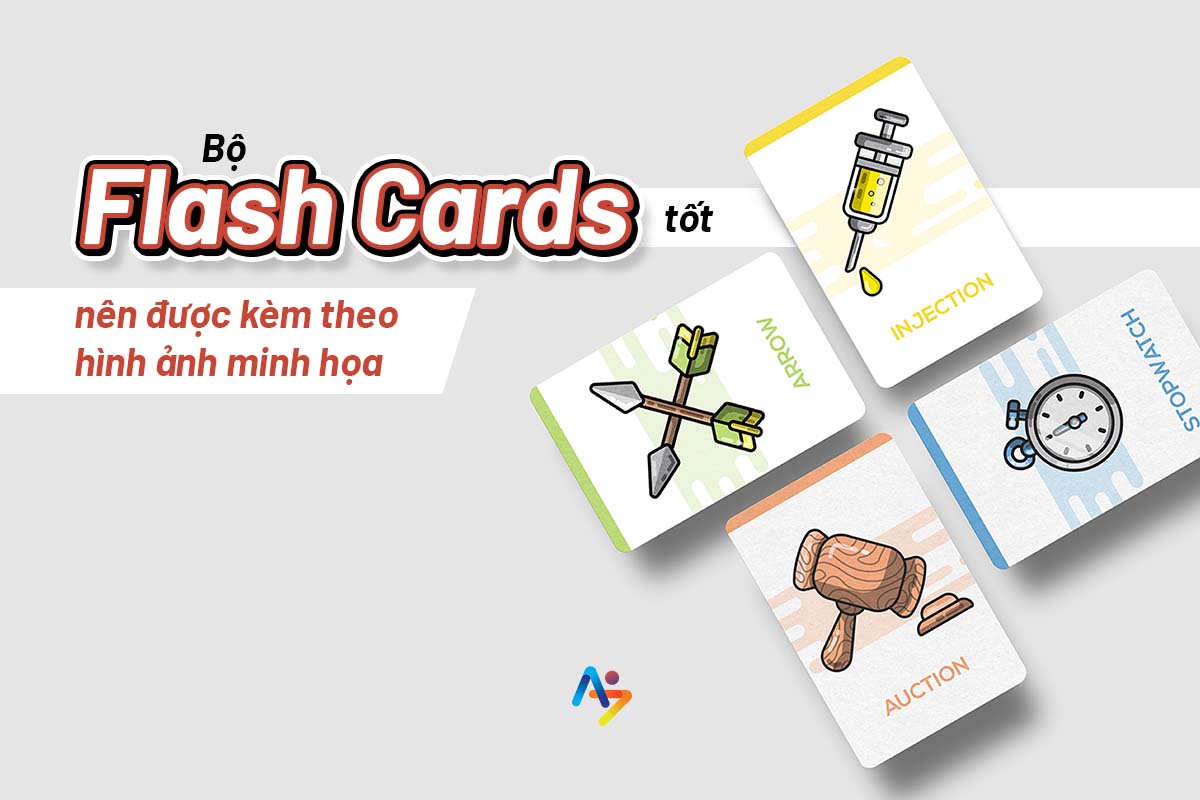 flash cards tốt nên có hình minh họa