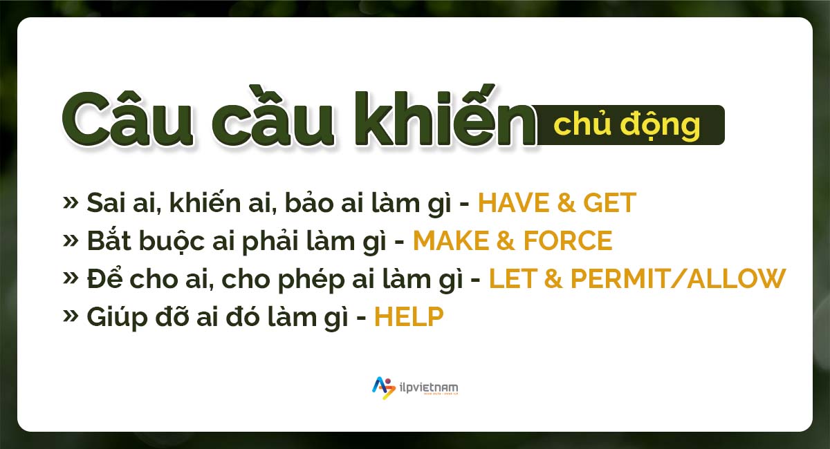 câu cầu khiến chủ động - causative form