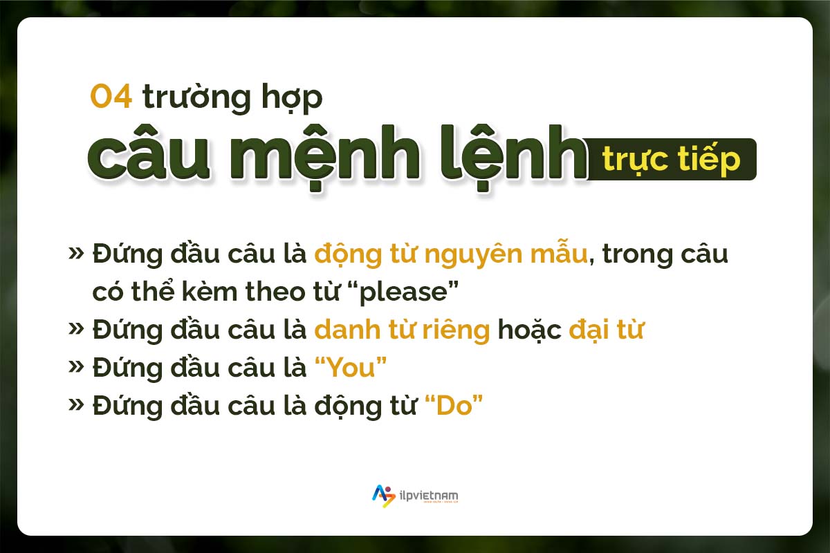 câu mệnh lệnh trực tiếp - causative form