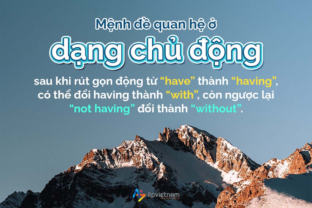 lưu ý khi rút gọn mệnh đề quan hệ chủ động