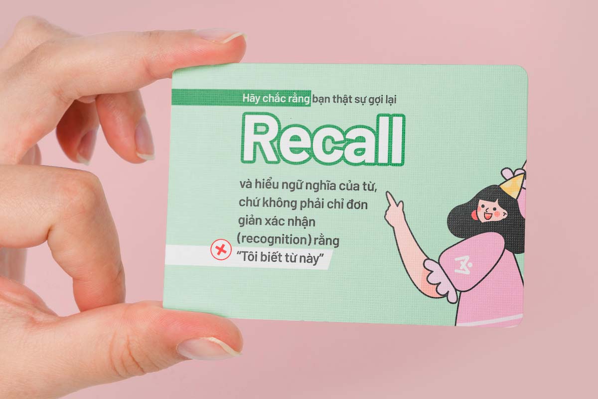 recall khi học từ vựng với flash cards