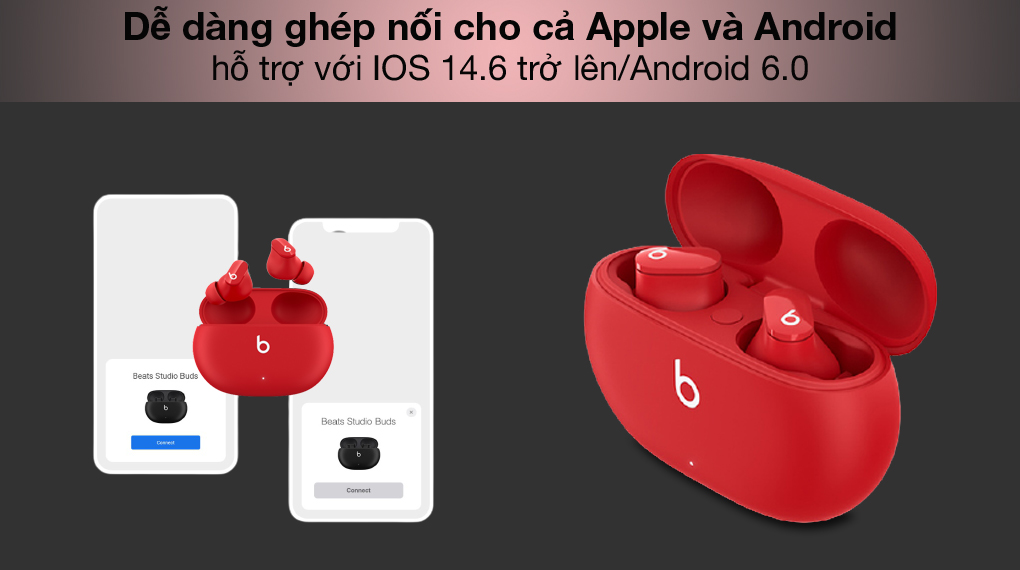 Ghép nối - Beats Studio Buds MJ503 Đỏ Ghép nối - Beats Studio Buds MJ503 Đỏ