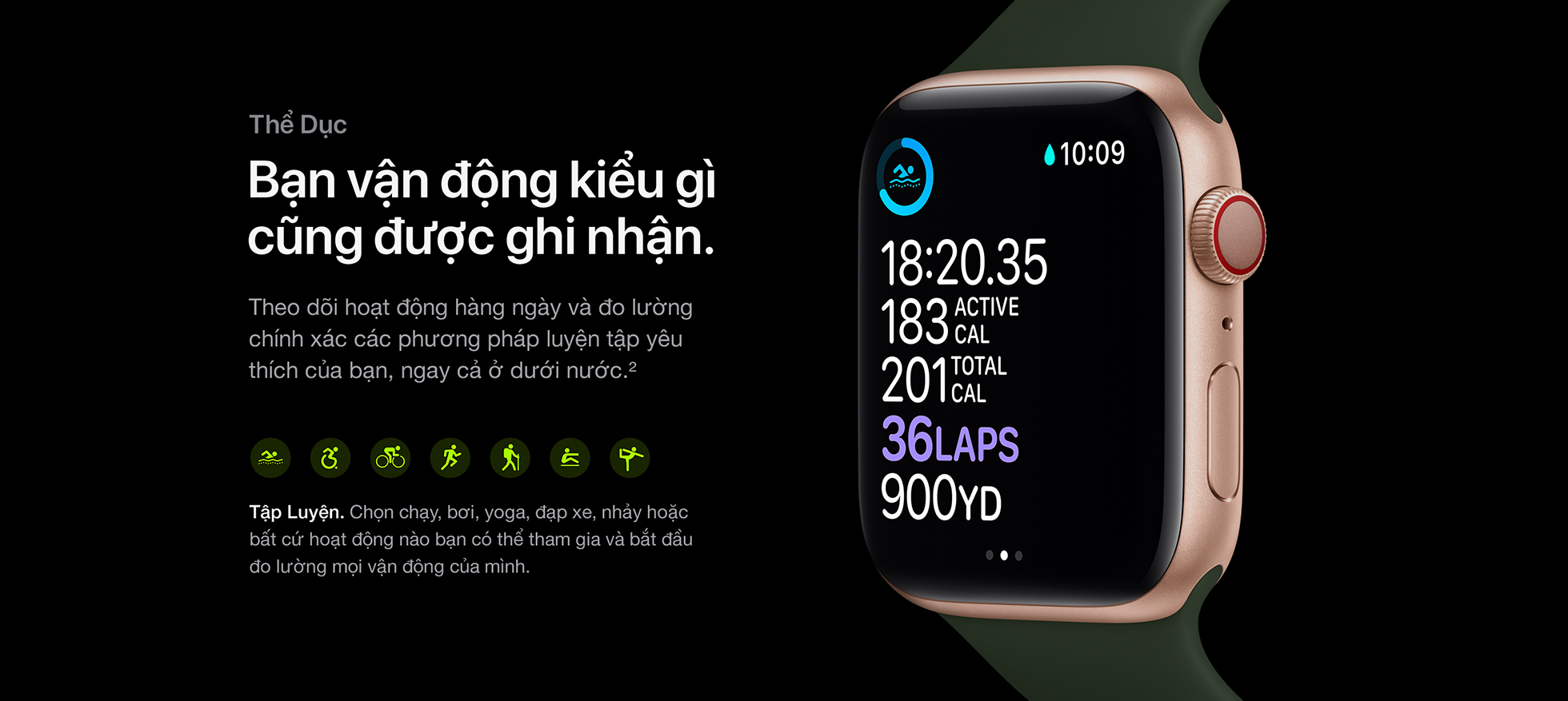 Apple Watch S6 LTE 44mm - Thể dục