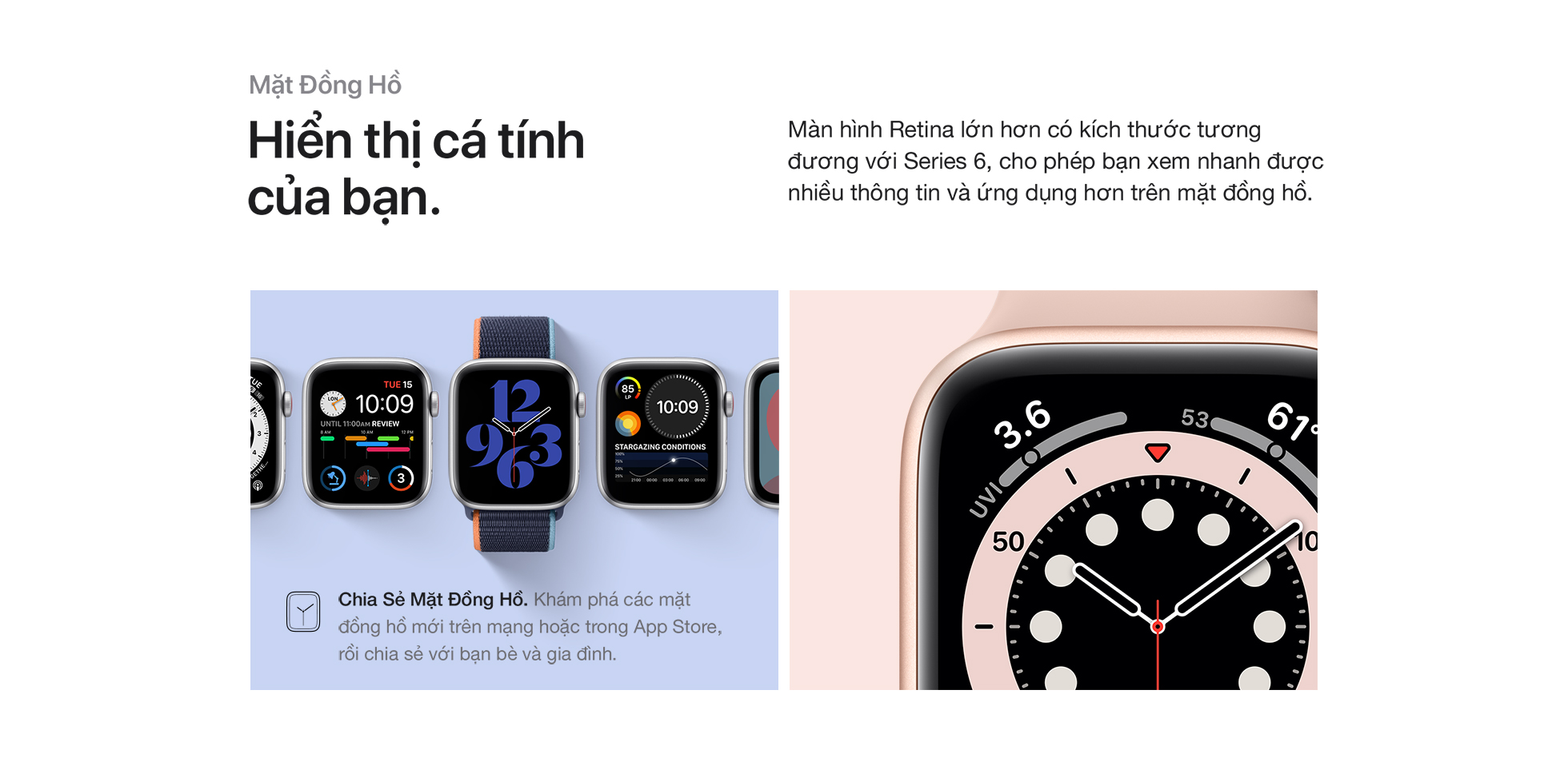 Apple Watch SE GPS 40mm - Mặt đồng hồ