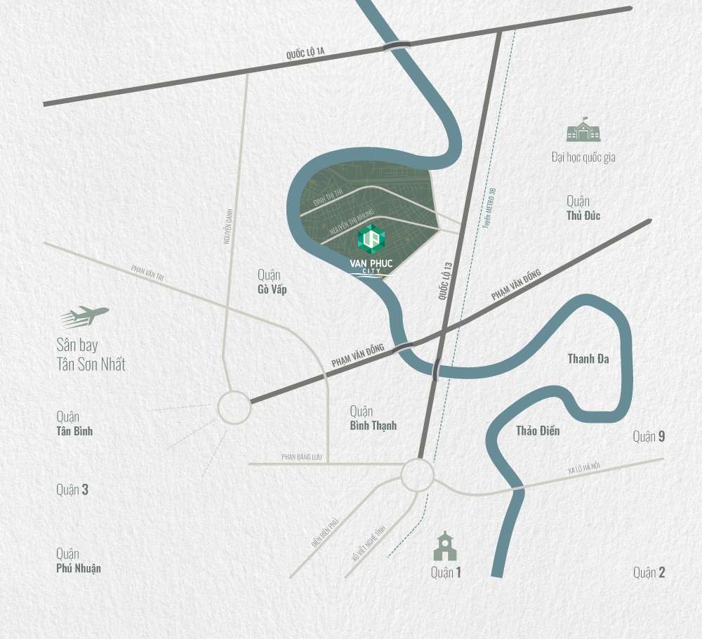 Map VẠN PHÚC CITY - Đất xanh Đà Nẵng