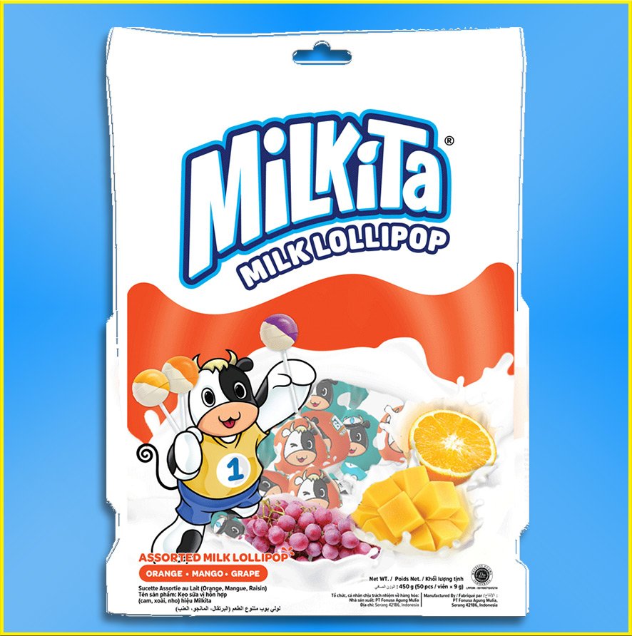 Milkita Assorted Milk Candy  (mango, banana, caramel) – Pack of 50 sticks