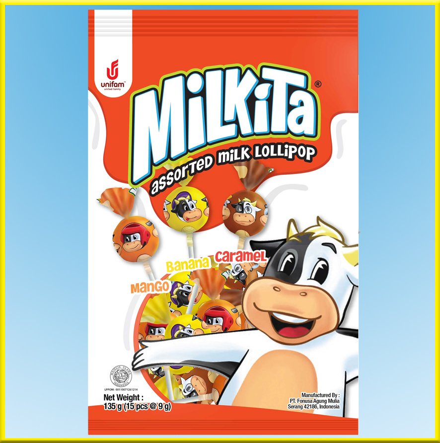 Kẹo sữa Milkita vị (xoài, chuối, caramel) – Gói 15 que