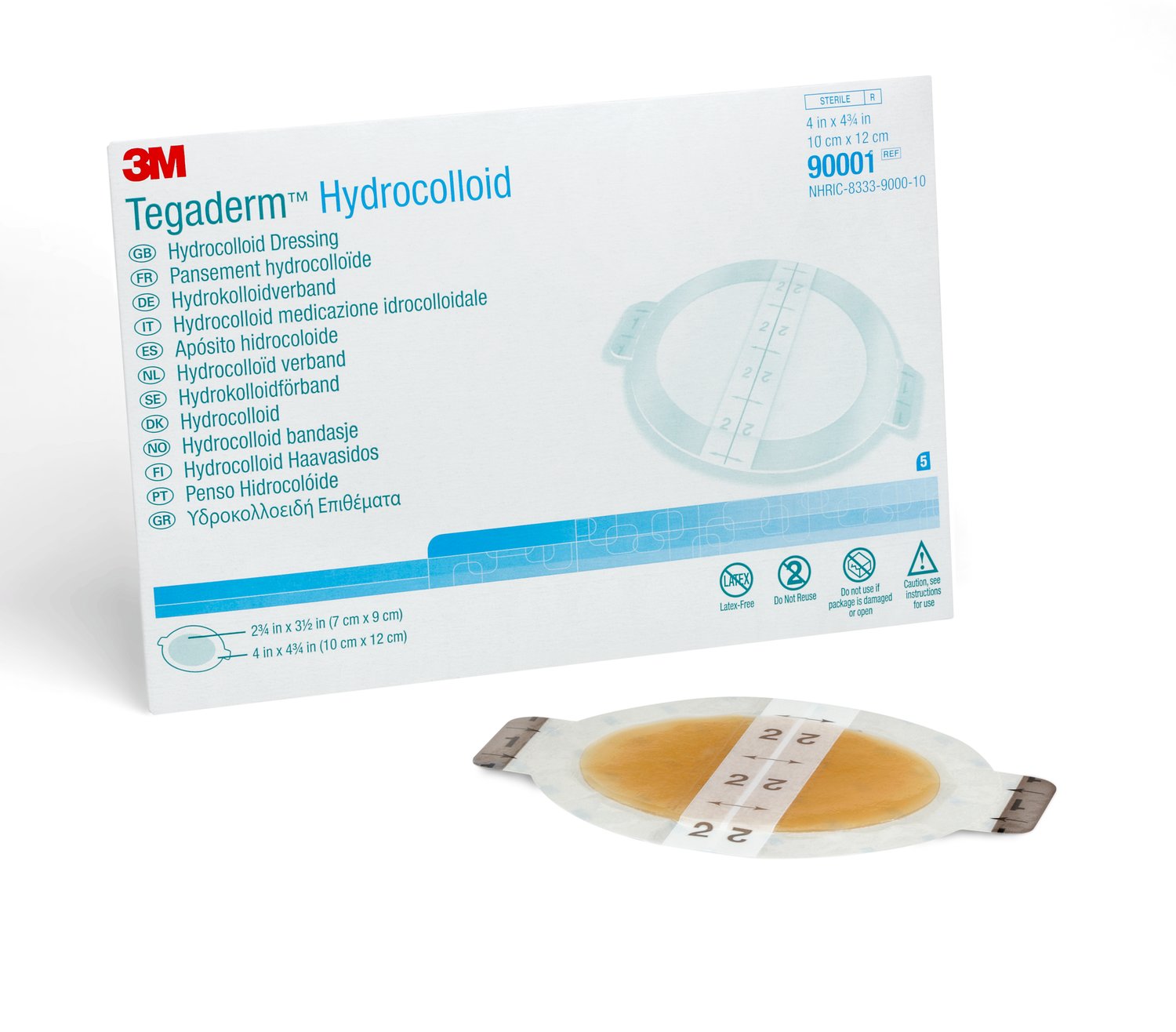 Tegaderm Hydrocolloid Dressing 4 x 4″ Square 3M 90002