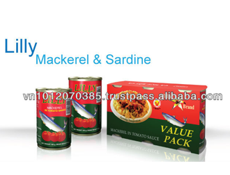 Lilly Canned Mackerel and Sardine in Tomato Sauce 155g