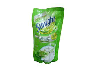 Sunlight dish washing green tea flavor (packet 800 gr)