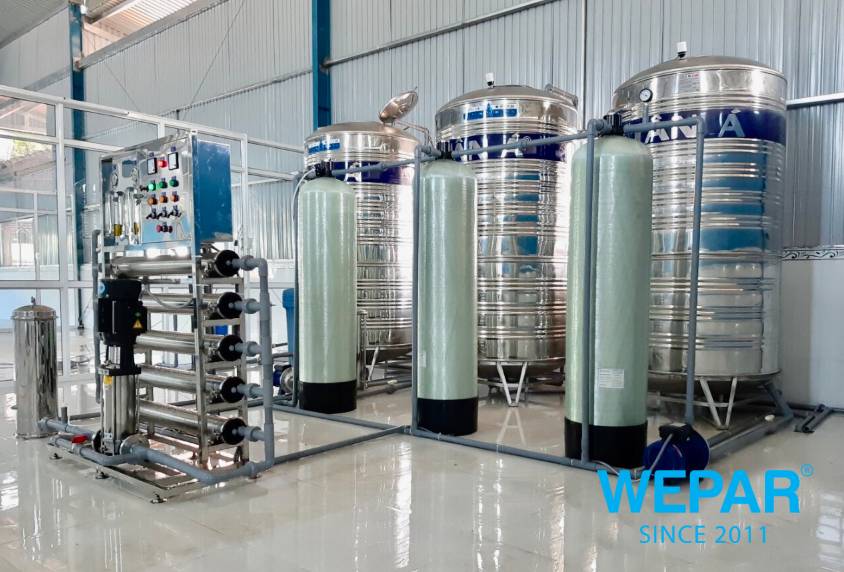 Dây chuyền lọc nước đóng bình đóng chai 2100L