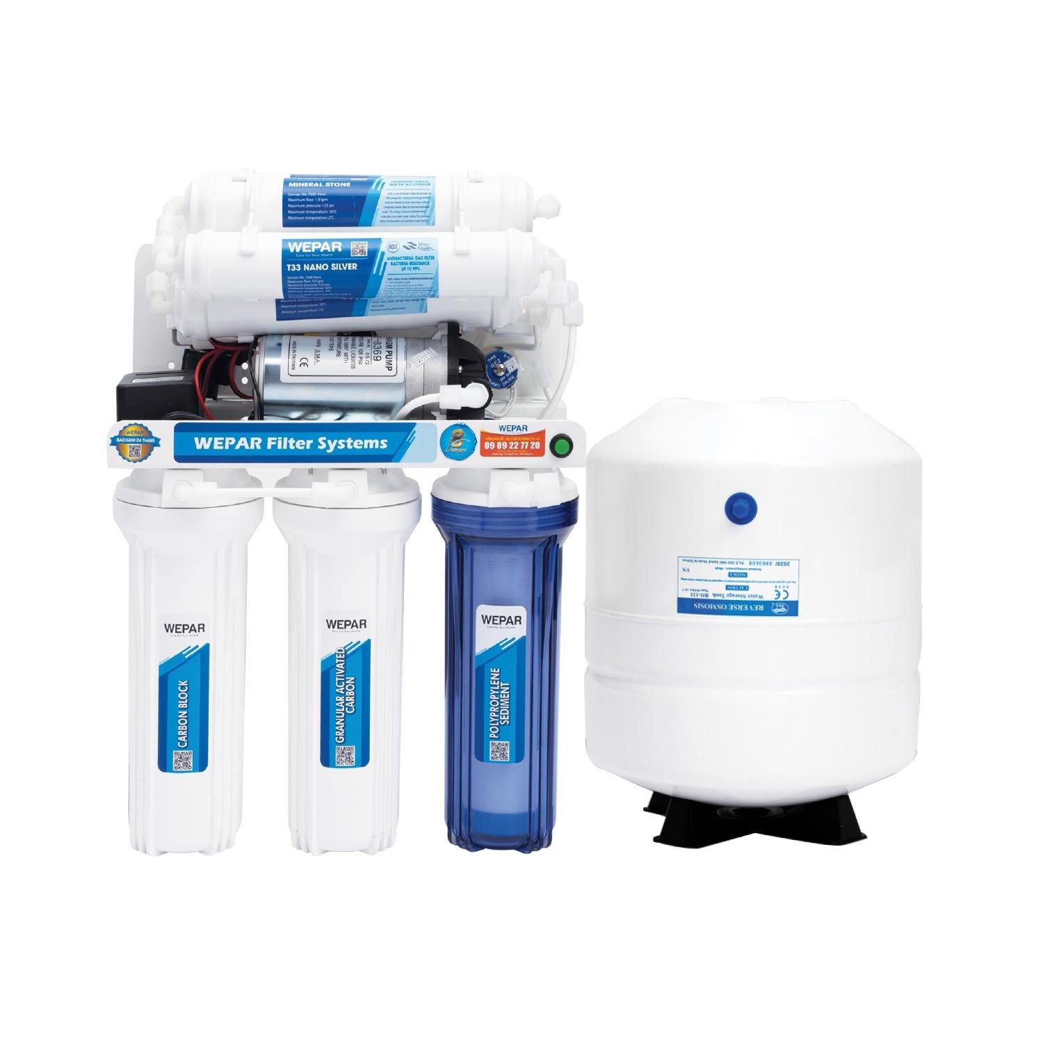 Máy lọc nước RO 8 cấp – Không tủ