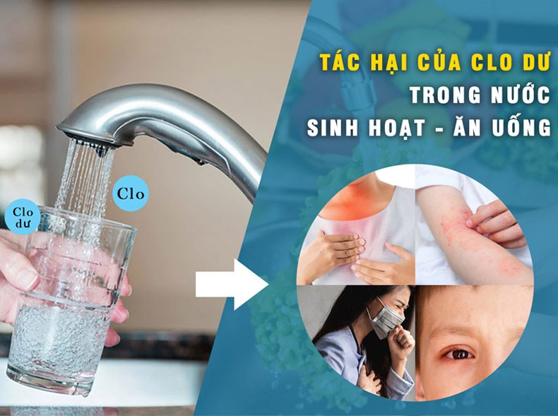 Cách xử lý triệt để clo dư trong nước ăn uống, sinh hoạt, bể bơi